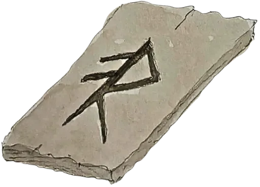 rune on clay tablet